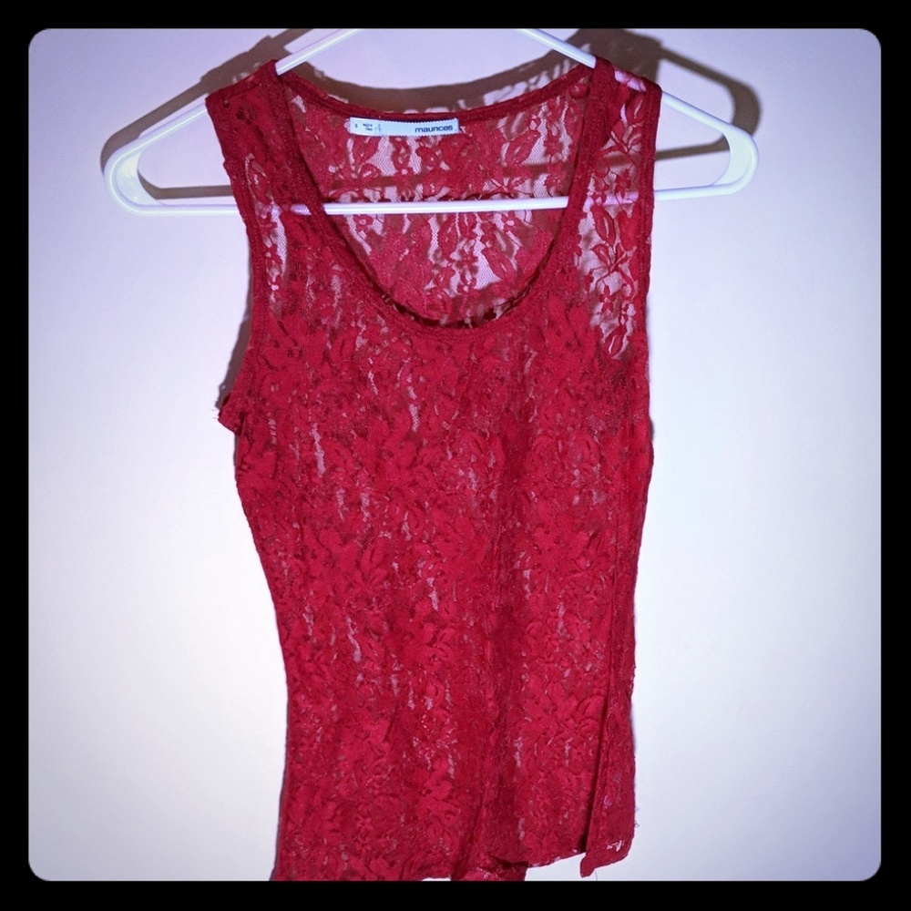 Women's sheer lace tank top